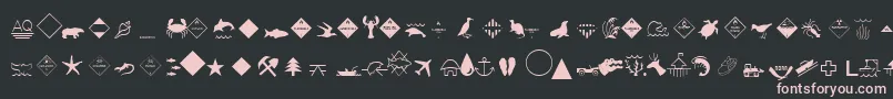 フォントEsriEnvironmentalIcons – 黒い背景にピンクのフォント