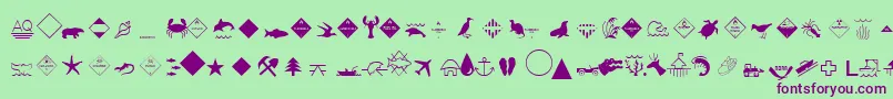 EsriEnvironmentalIcons Font – Purple Fonts on Green Background