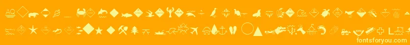 EsriEnvironmentalIcons Font – Yellow Fonts on Orange Background