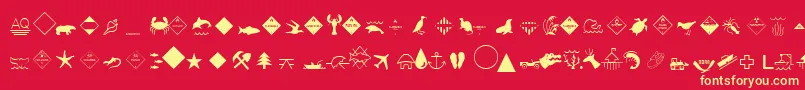 EsriEnvironmentalIcons Font – Yellow Fonts on Red Background