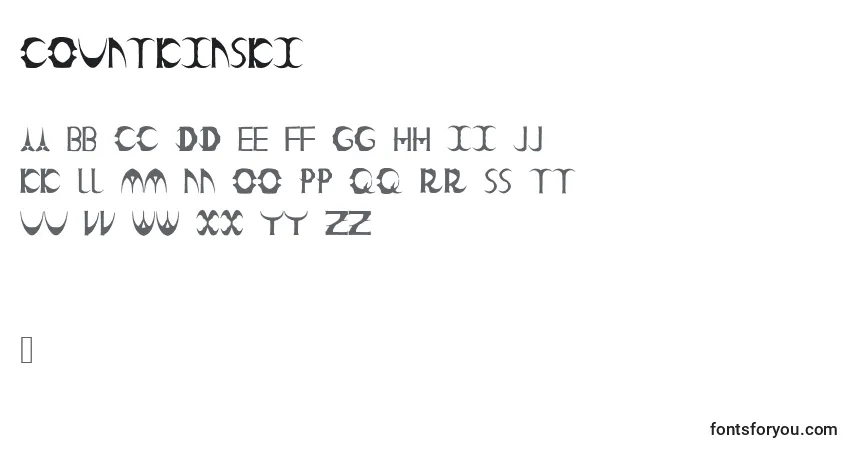 A fonte Countkinski – alfabeto, números, caracteres especiais
