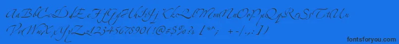 ZeferinoTwo-Schriftart – Schwarze Schriften auf blauem Hintergrund