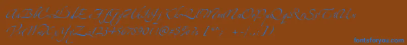 ZeferinoTwo-Schriftart – Blaue Schriften auf braunem Hintergrund