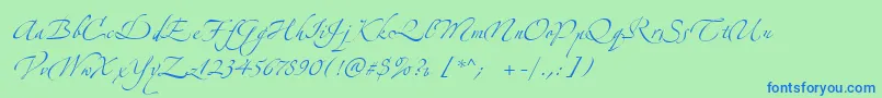 フォントZeferinoTwo – 青い文字は緑の背景です。