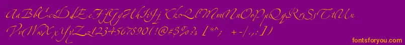 ZeferinoTwo Font – Orange Fonts on Purple Background