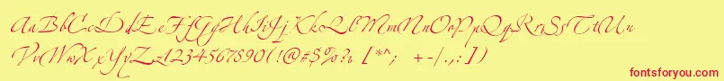 ZeferinoTwo-Schriftart – Rote Schriften auf gelbem Hintergrund