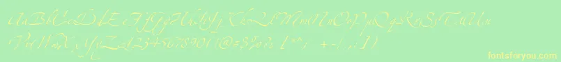 ZeferinoTwo Font – Yellow Fonts on Green Background