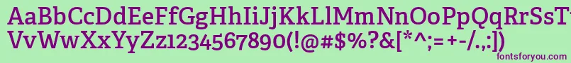 AdelleCyrillicSemibold Font – Purple Fonts on Green Background