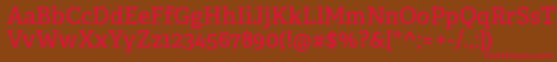 AdelleCyrillicSemibold Font – Red Fonts on Brown Background