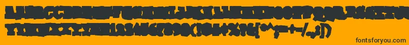 GomokurgBold-Schriftart – Schwarze Schriften auf orangefarbenem Hintergrund