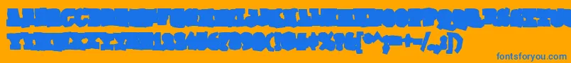 GomokurgBold Font – Blue Fonts on Orange Background