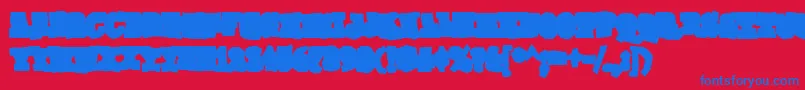 フォントGomokurgBold – 赤い背景に青い文字