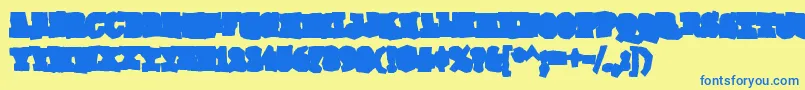 GomokurgBold Font – Blue Fonts on Yellow Background