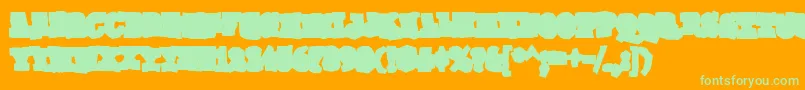 GomokurgBold-Schriftart – Grüne Schriften auf orangefarbenem Hintergrund