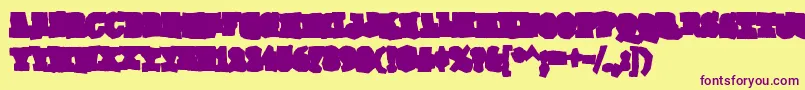 GomokurgBold Font – Purple Fonts on Yellow Background