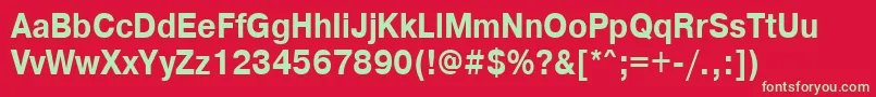 Pragmaticactt85b Font – Green Fonts on Red Background