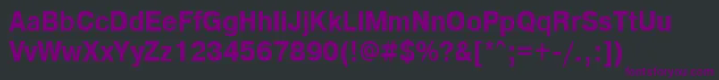 Czcionka Pragmaticactt85b – fioletowe czcionki na czarnym tle