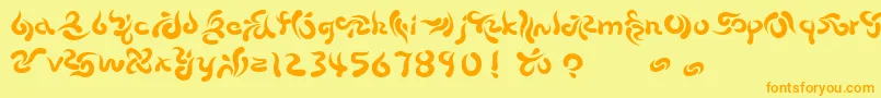 Beech Font – Orange Fonts on Yellow Background