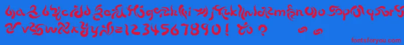Beech Font – Red Fonts on Blue Background