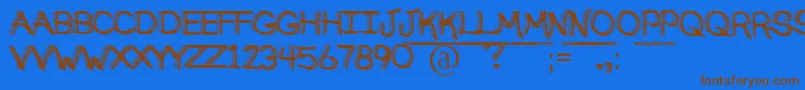 BrokenSoulDemo Font – Brown Fonts on Blue Background
