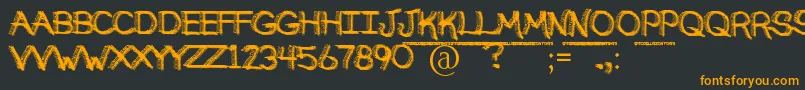 BrokenSoulDemo-fontti – oranssit fontit mustalla taustalla