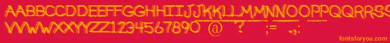 BrokenSoulDemo Font – Orange Fonts on Red Background