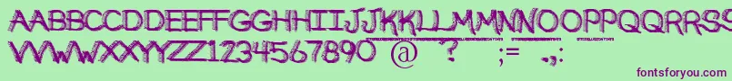 BrokenSoulDemo Font – Purple Fonts on Green Background