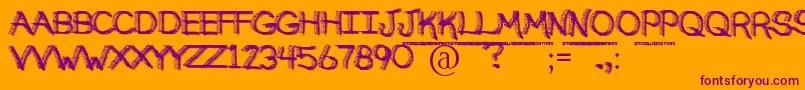 BrokenSoulDemo Font – Purple Fonts on Orange Background