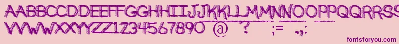 BrokenSoulDemo-fontti – violetit fontit vaaleanpunaisella taustalla