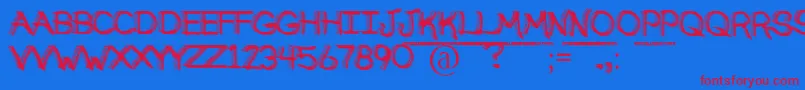 BrokenSoulDemo Font – Red Fonts on Blue Background