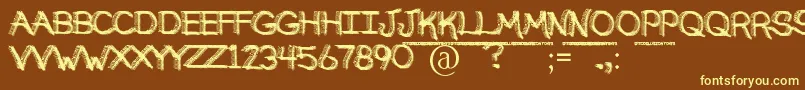 BrokenSoulDemo Font – Yellow Fonts on Brown Background