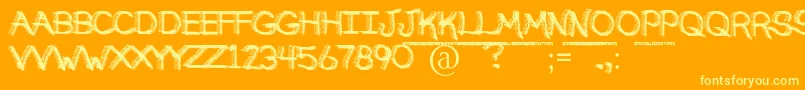 BrokenSoulDemo Font – Yellow Fonts on Orange Background
