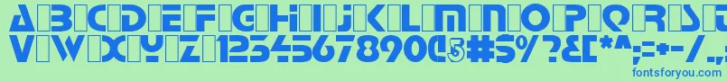 BabylonIndustrial Font – Blue Fonts on Green Background