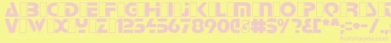 BabylonIndustrial Font – Pink Fonts on Yellow Background
