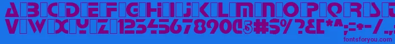 BabylonIndustrial Font – Purple Fonts on Blue Background