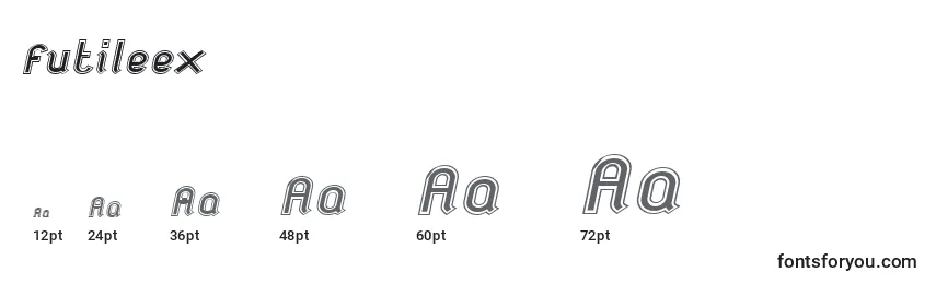 Размеры шрифта Futileex
