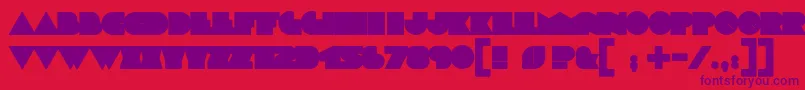 MooFont-Schriftart – Violette Schriften auf rotem Hintergrund