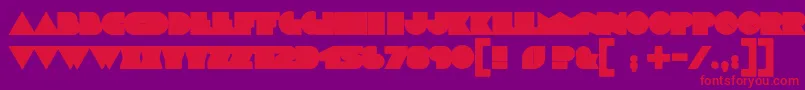 フォントMooFont – 紫の背景に赤い文字