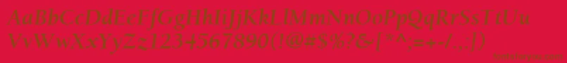 Шрифт ItcBerkeleyOldstyleLtBoldItalic – коричневые шрифты на красном фоне