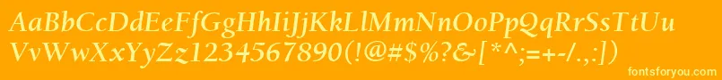 フォントItcBerkeleyOldstyleLtBoldItalic – オレンジの背景に黄色の文字