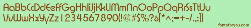 XpressSf-fontti – ruskeat fontit vihreällä taustalla