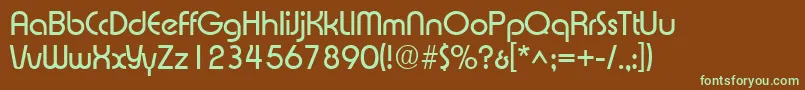 XpressSf-fontti – vihreät fontit ruskealla taustalla