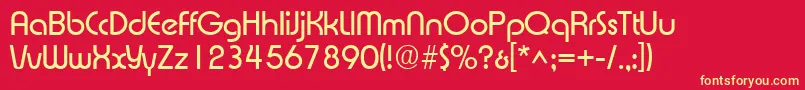 XpressSf Font – Yellow Fonts on Red Background