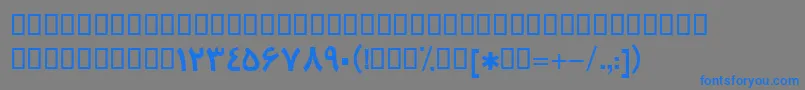 フォントBTrafficBold – 灰色の背景に青い文字