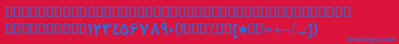 BTrafficBold-Schriftart – Blaue Schriften auf rotem Hintergrund