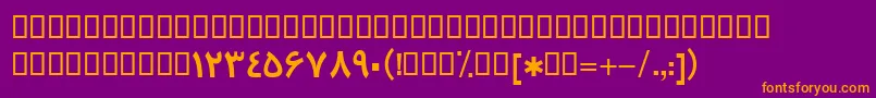 Police BTrafficBold – polices orange sur fond violet