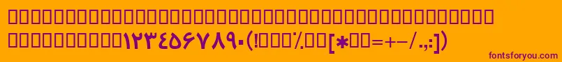 Fonte BTrafficBold – fontes roxas em um fundo laranja