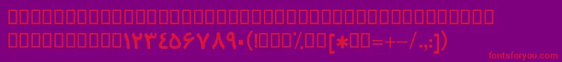 フォントBTrafficBold – 紫の背景に赤い文字