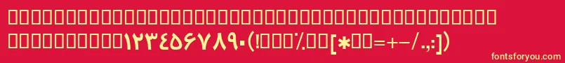 BTrafficBold Font – Yellow Fonts on Red Background