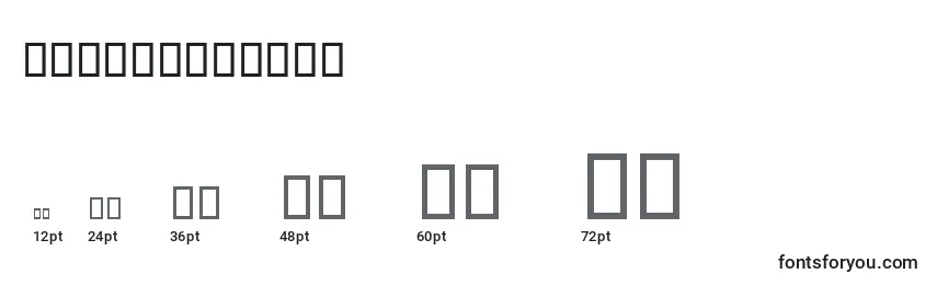 BTrafficBold Font Sizes